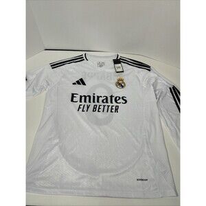 Real Madrid 2024/25 Kylian Mbappe #9 Home Jersey Long Sleeves Men Medium
